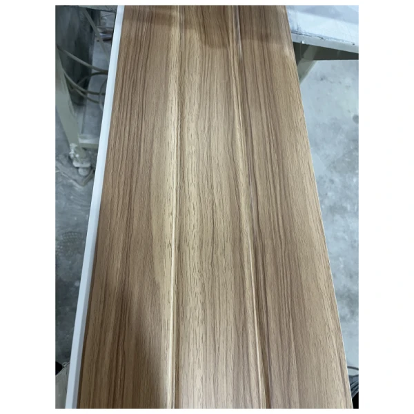 light brown two groove wood color pvc ceiling panel
